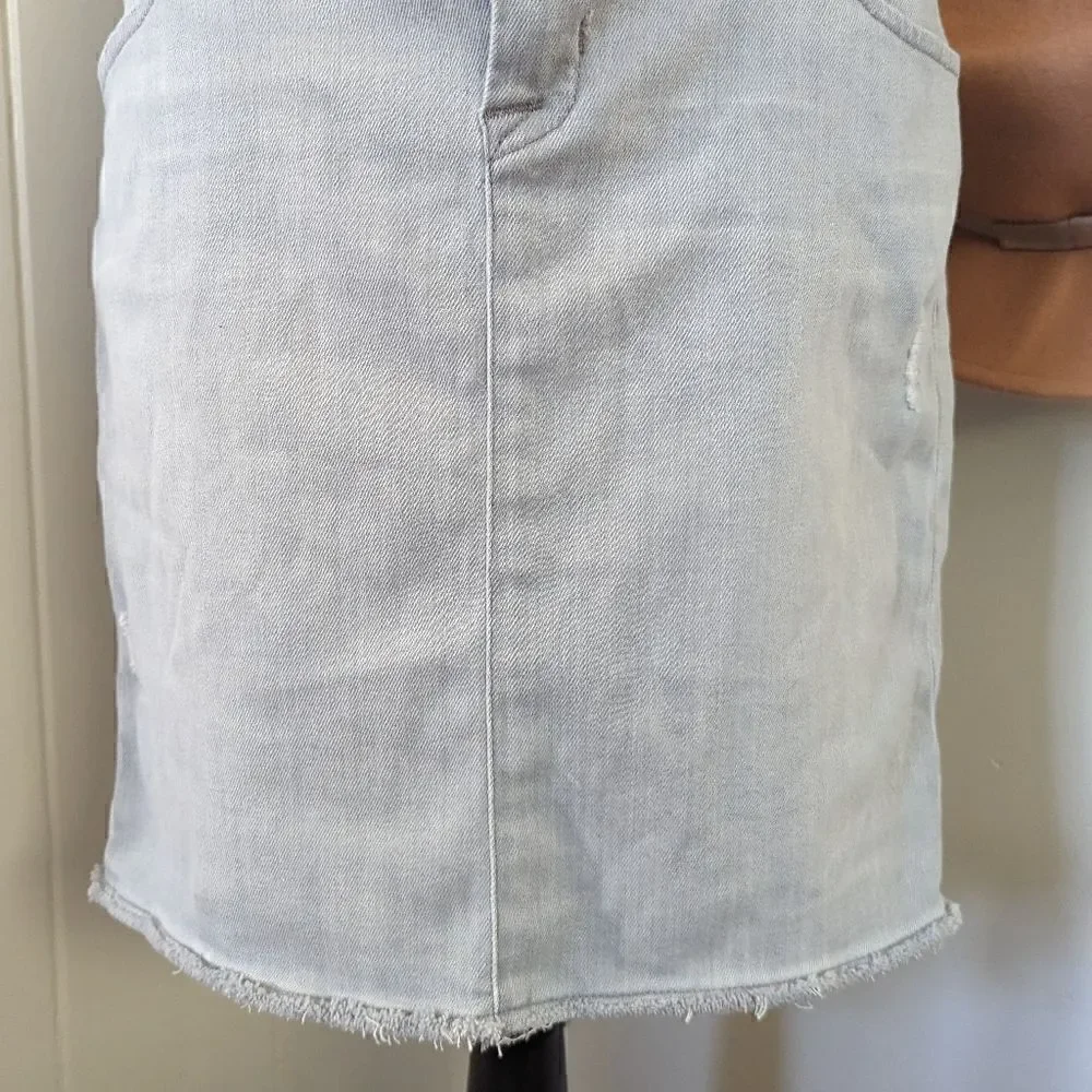 Hudson Raw Edge Hem Denim Mini Skirt  29 Coastal Cowgirl Rebel Punk Academia